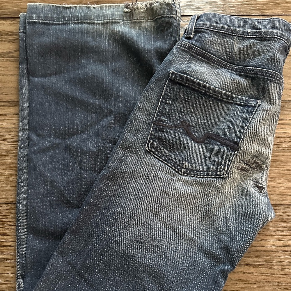 7 For All Mankind Blue Trouser Jeans